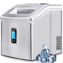 Portable Countertop Ice Maker Machine For Crystal IceCubes In 48 Lbs/24H With Ice Scoop Home Use