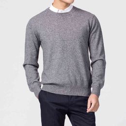 Knitted Men's Long Sleeve Sweaters Homme Solid Cashmere Shirts Slim Fit Plus Size Tops Korean Casual Style L220730