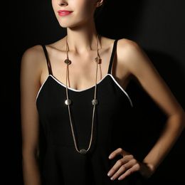 Chains Vintage Long Collar Leather Necklace For Women Trend Accessories Neck Chokers Clubwear Female JewelryChains