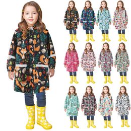 Raincoat Kids Cartoon Waterproof Rain Coat Polyester Boys Clothes Outdoor Children Baby Girls Jacket Coat Rainsut