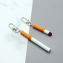 Keychains 1 PC Resin Cigarette Pendant Keychain Key Ring For Men Women Gifts Cool Unique Funny Creative Bag Car K326-2