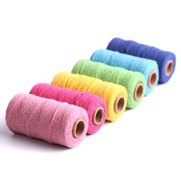 Notions 2mm 100M Macrame Cord Rope Colourful Cotton Twine Thread String Crafts DIY Sewing Handmade Wall Hangings Bohemia Wedding Party Home Decor