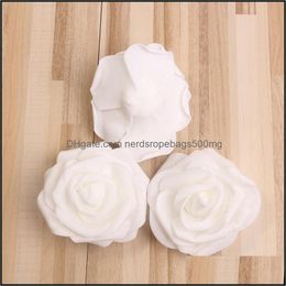 Decorative Flowers Wreaths Festive Party Supplies Home Garden 10Pcs-100Pcs White Pe Foam Rose Flower Head Artificial For Wedding Diy Decor
