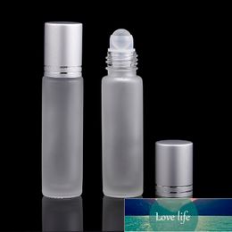 1pc10ml Thick Frosted Glass Roll On Essential Oil Refillable Empty Perfume Bottle 10cc Stainless Glass Roller Ball