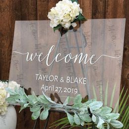Vinyl Sticker Decal for Wedding Welcome Sign French Binue Au Mariage De Wooden Decals Custom Names 220622