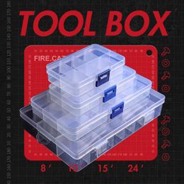 Storage Boxes & Bins 8/10/15/24 Grid Multifunctional Nuts Bolts Screws Washers Tools Case Container Box Transparent Plastic Adjustable Holde