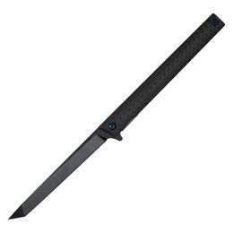 J083 carbon fiber handle M390 blade folding flipper knife bearing pocket knife with a back splint