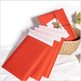 Gift Wrap Red Paper Bubble Envelope Bag Waterproof Mailers Self-Seal Adhesive Boutique BagsGift