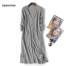 SEDUTMO Long Cardigan Woman Sweater Women Plus Size 3XL Knitting Oversize Sweater Long Sleeve Autumn Tunic Top ED380 201225