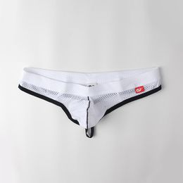 Underpants Men Breathable Mesh Briefs Transparent Comfortable Panties Bulge Pouch G-String T-back Thongs Sport Panites UnderwearUnderpants