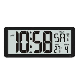 TXL Square Wall Clock Series 13.8" Large Digital Jumbo Alarm Clock LCD Display multifunctional upscale office decor desk Y200110