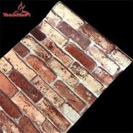 Modern Stone Self adhesive PVC Wallpaper Brick Wall Paper Roll For Living Room TV Background Home Decor Wall Stickers PVC Decals 201009