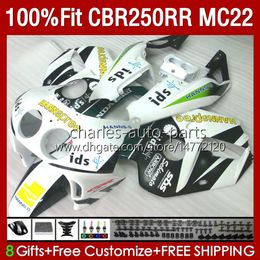 Injection Fairings For HONDA CBR250RR 1990 1991 1992 1995 1996 1997 1998 1999 131No.118 MC22 CBR250 CBR 250RR White black 250 RR CC 250CC 90 91 92 93 94 95 96 97 98 99 Body