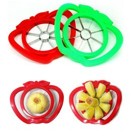 Stainless Steel Kitchen Gadgets Fruit Tools Apple Shaped Corer Slicer Easy Cutter Cut Knife Cutter for Pear Colour By Random