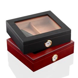 Wooden Cigar Boxes Wood Travel Box Portable Humidifier Hygrometer Cigar Humidor Sigaren