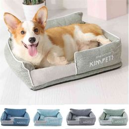 Dog Beds Warm Sleeping Cotton Puppy Bed Detachable Soft Pet Bed for Small Middle Dogs Machine Washable 210401