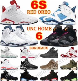 6S Red Oreo Basketball Shoes UNC Home Bordeaux 6 Midnight Navy Black Infrared White DMP Alternate Cactus Jack Green Sports Sneakers Marron Sport Blue Trainers