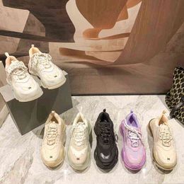 Balencigaa Sports New Fashionable Suction Film Crystal Bottom Heightening Daddy Shoes