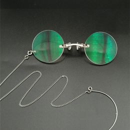 Anti-ancient glasses with round myopia or presbyopic lenses spectacles silver nose clip, Chain in , opera W220422