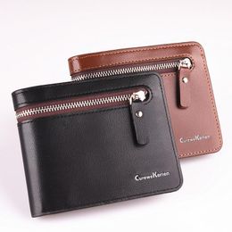 Wallets Men's Wallet Europe And The United States Fashion Business Men Short Leather Zipper Purse