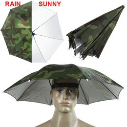 Berets FoldableRain Umbrella Hat Portable Head Hats Outdoor Sun Shade Waterproof Fishing Cap Beach Caps Adjustable HatsBerets