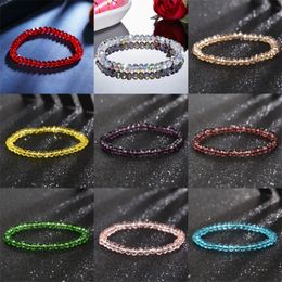 -Artificial Austria Crystal Beade Fashion Beads de piedra brillante de la elasticidad Pulseras de cuerda para mujeres Joyas 438 D3