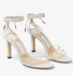 Summer Brands Designer Antia Nappa Leather Sandals Shoes Women Adjustable Ankle Wrap Tie High Heels Party Wedding Bridal Dress Gladiator Sandalias box