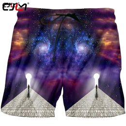 Fashion Man Shorts 3D Starry Sky Road Funny Streetwear Mens Boardshorts Whole Body Printing Oversized 5XL 220623