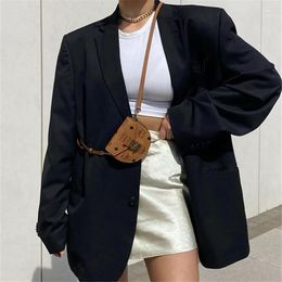 Women's Jackets Suit Coat Female Design Sense Niche 2022 Korean BF Boyfriend Style Loose One Button Silhouette Top