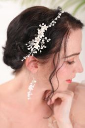 Headpieces Rhinestones Pearls Wedding Accessories Headband Decoration Bridal Beautiful Flower Handmade Headdress For Women