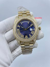 2022 new men's iced diamond watches gold stainless steel watch size 41mm automatic mechanical hip hop Watch