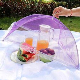 1PC Detachable Food Cover Umbrella Foldable Mesh Cover Net Food Covers Net Dust Proof Anti Mosquito Dish Cover Tent Kitchen Tools Y220526