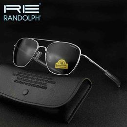 Randolph re óculos de sol homens Designer de marca Vintage Exército Americano Militar de óculos de sol da aviação Gafas de sol Hombre H220419