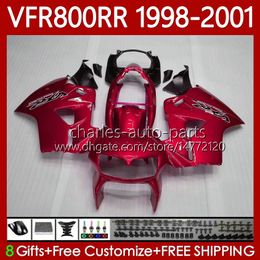 OEM Bodys For HONDA VFR 800RR 800 CC RR Interceptor 1998-2001 128No.144 VFR-800 Metal Red VFR800 RR VFR800RR 98 99 00 01 800CC VFR800R 1998 1999 2000 2001 Fairing Kit