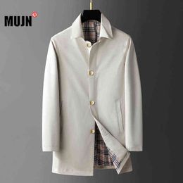 Spring Autumn Men Coat Single Breasted Decorative Men's Jacket Polyester Fashion Male Overcoat Office Business Men's Clothing Y220803