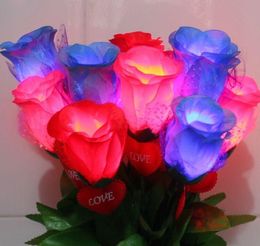 Valentine's Day Light Up LED Flashing Rose Flower Glowing Illuminate simulation rose for Couple Sweet gift