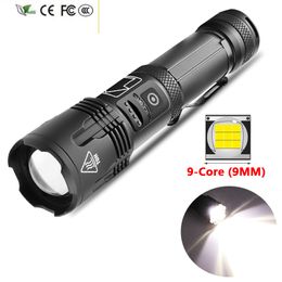 New Super Bright XHP100 9-cell LED Flashlight Usb Rechargeable 18650 Or 26650 Battery Zoom Mobile Power Function Flashlight 5 Modes