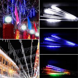 Strings LED Multi-color 50CM Meteor Shower Rain Tubes AC100-240V Christmas Lights Wedding Party Garden Xmas String Light OutdoorLED