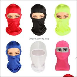 Party Masks Festive Supplies Home Garden 12 Colors Clava Face Mask Adjustable Windproof Ski Headwear Neck Warmer For Skiing Cycling Motorc