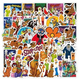 50 Stück/Lot neue Scooby-Doo-Aufkleber, Geschenke, Scoob-Partyzubehör, Spielzeug, Merch, Vinyl-Aufkleber für Kinder, Teenager, Gepäck, Skateboard, Graffiti, coole Tiere, Monster-Aufkleber