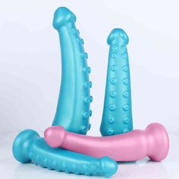 Nxy Anal Toys Huge Plug Soft Long Dildo Butt with Suction Cup Vagina Anus Expansion Prostate Massage Adult Sex for Woman Men 220420