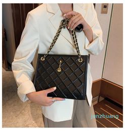 HBP Shoulder Bags Large Capacity Lattice Women Shopping Handbags Fashion Female Crossbody Solid Color Causal Tote Purses