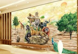 home improvement animal mural wallpapers rolls for walls living bedroom living room stereoscopic 3D photo wallpaper wall decoration murals
