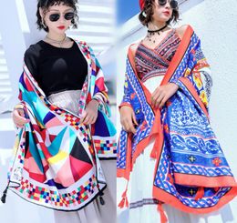 Vintage Women Boho Printed Shawl Beach Towels Others Apparel Large Rectangle Scarf Travel Sarong Wrap Swimwear Cover Up Plus Size