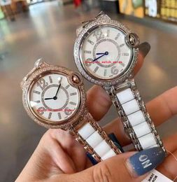 Super 2 colors latest version watches for women Sapphire glass Luminous 33mm 36mm diamond border high-grade Quartz Movement ceramic strap woman Wristwatches