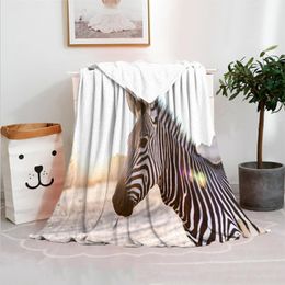 Blankets Zebra Blanket Winter Bed Cover Flannel Cosy Warm Fabric Custom Plaid Sofa Throw For Bedspread Short Fleece
