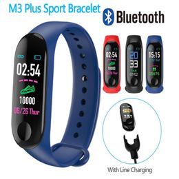 bluetooth blood pressure UK - M3 Plus Smart Bracelet Heart Rate Blood Pressure Health Waterproof Smart Watch M3 Pro Bluetooth Watch Wristband Fitness Tracker200l