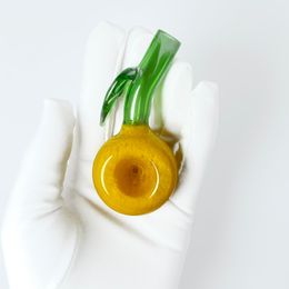 3.15 inch Fruit Orange Tobacco Pipe Hand-blown Herb Bowl Glass Hand Smoking Pipe