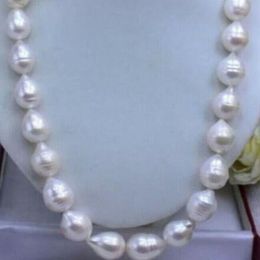 18inch huge AAA 11-12 MM white AKOYA baroqua pearl necklace