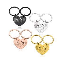 Personalised Keychain Original Stainless Steel Keychains Couple Love Shape Gift To Girlfriend Boyfriend Key-chain Couple